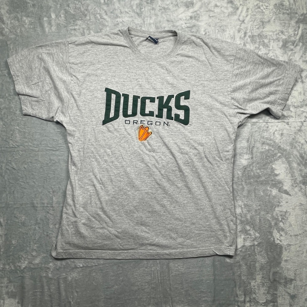 Old Varsity Brand Oregon Ducks T-Shirt Mens 2XL Gray Graphic‎ NCAA Short Sleeve